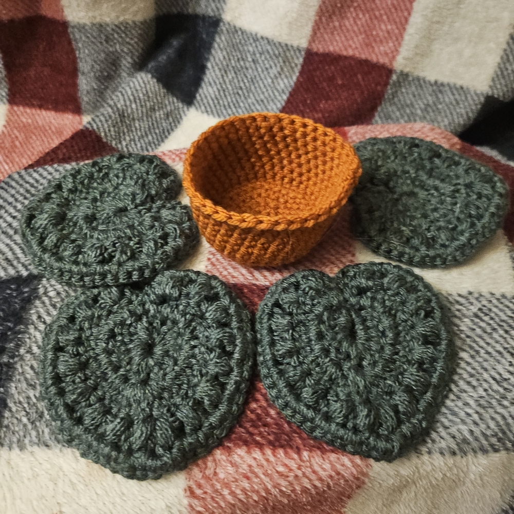 Crochet Coaster Set with Basket